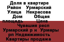 Доля в квартире › Район ­ Урмарский › Улица ­ Некрасова › Дом ­ 1 › Общая площадь ­ 35 › Цена ­ 380 000 - Чувашия респ., Урмарский р-н, Урмары рп Недвижимость » Квартиры продажа   